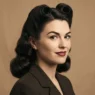 A pair of 1940s victory rolls set above the forehead
